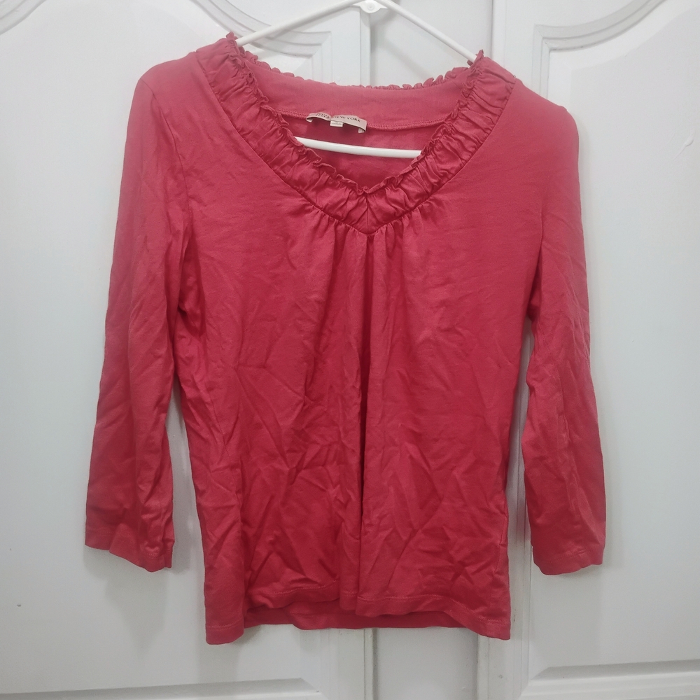 Women’s Pink Flowy Ruffle Blouse Medium Boho Coquette Cottagecore Fairycore Fit